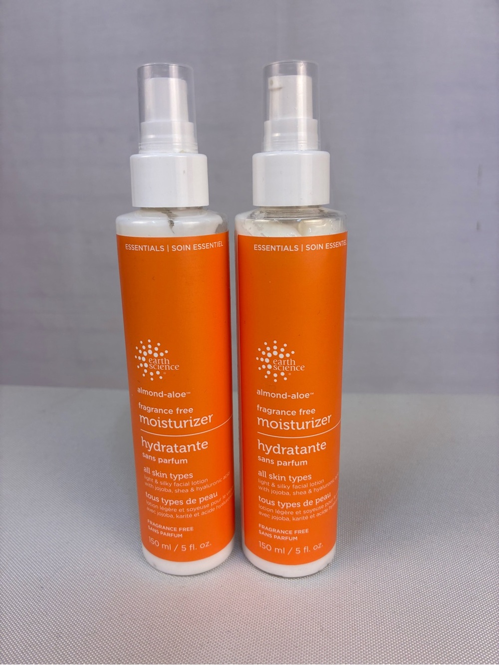 2 Pk NEW Whole Foods Earth Science Almond-Aloe Fragrance Free Moisturizer